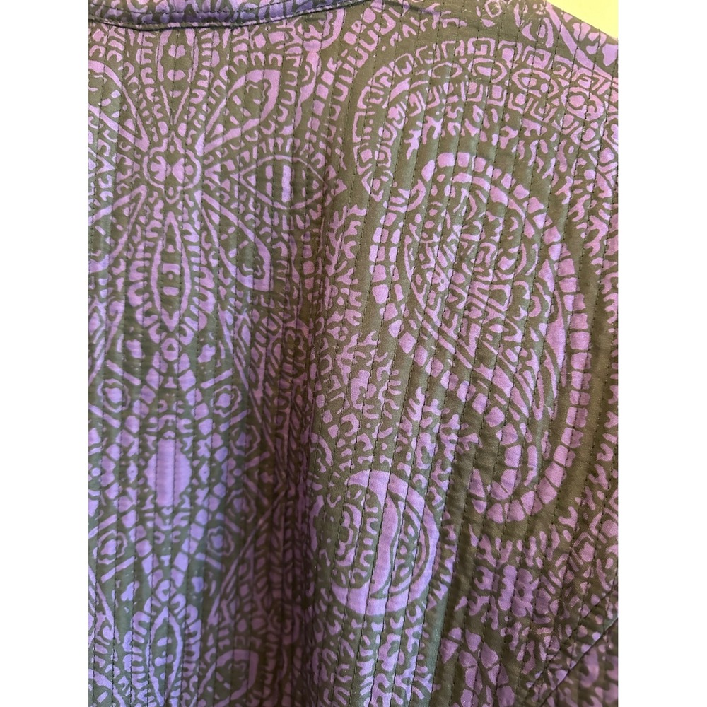 Catherines Purple Paisley Quilted Open Front Jacket Plus Size 3X 26/28W - Picture 6 of 6